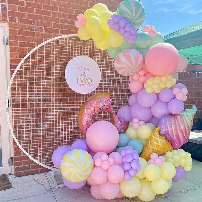 Pastel Donut Balloon Garland Arch Kit, 157pcs Donut Sweet Candy Ice Cream Foil Balloons for Kids ... | Amazon (US)