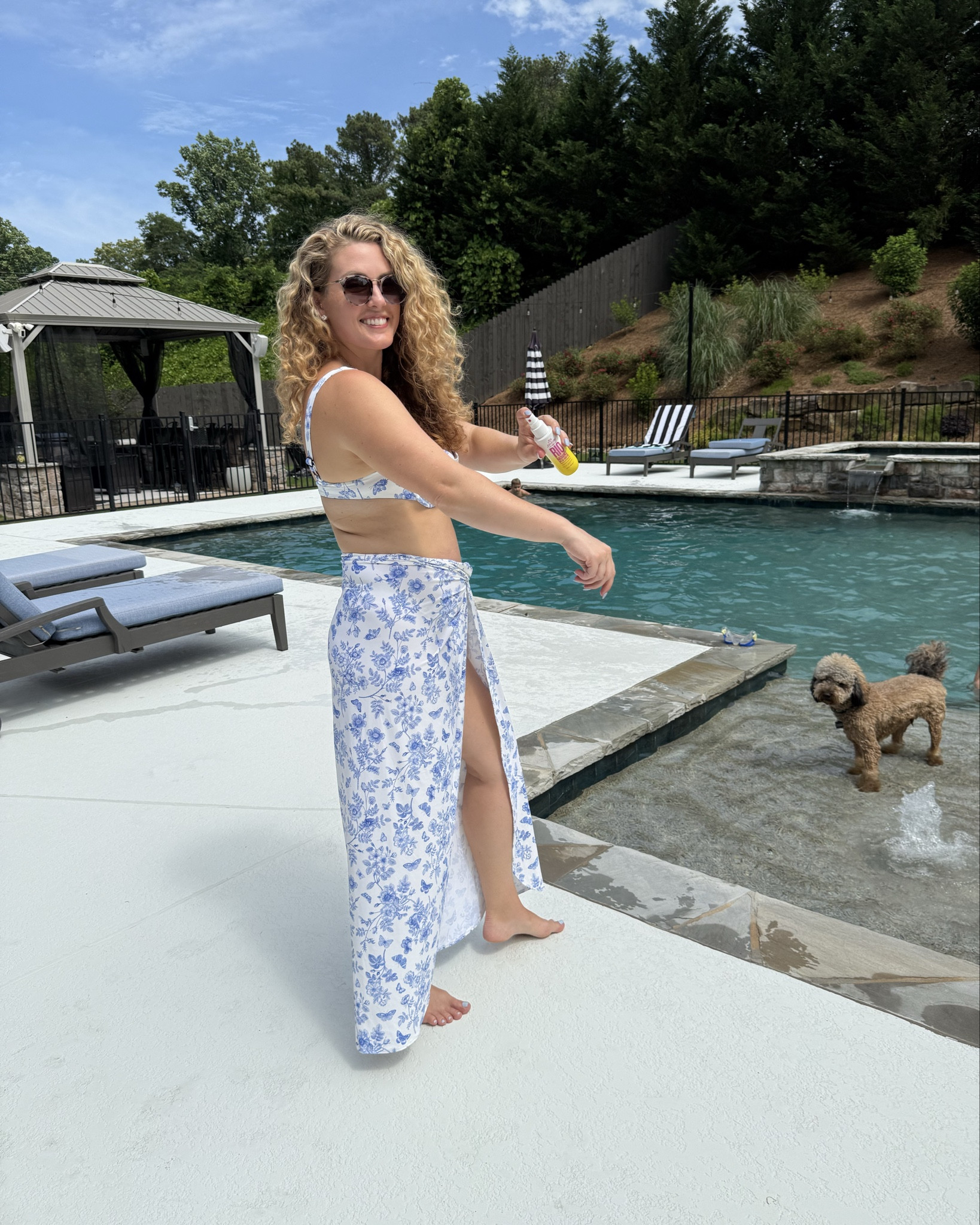 Summer squad leh go. 3 half days of school and we are pool side ☀️🕶️This bikini set from Vici and the Sol de Janiero sparkle sunscreen is my combo all summer! 