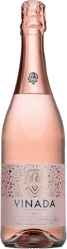 VINADA - Sparkling Rosé - Zero Alcohol Wine - 750 ml (1 Glass Bottles) | Amazon (US)
