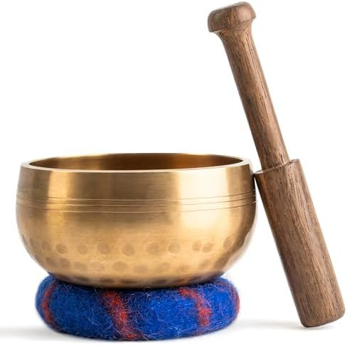 Handcrafted Tibetan Singing Bowl Set – 3.5” Sound Bowl for Meditation, Sound Healing & Yoga ... | Amazon (US)