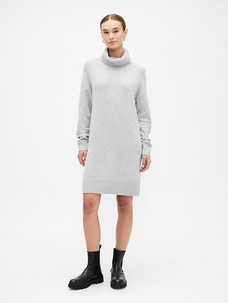 CashSoft Relaxed Turtleneck Sweater Mini Dress | Gap Factory