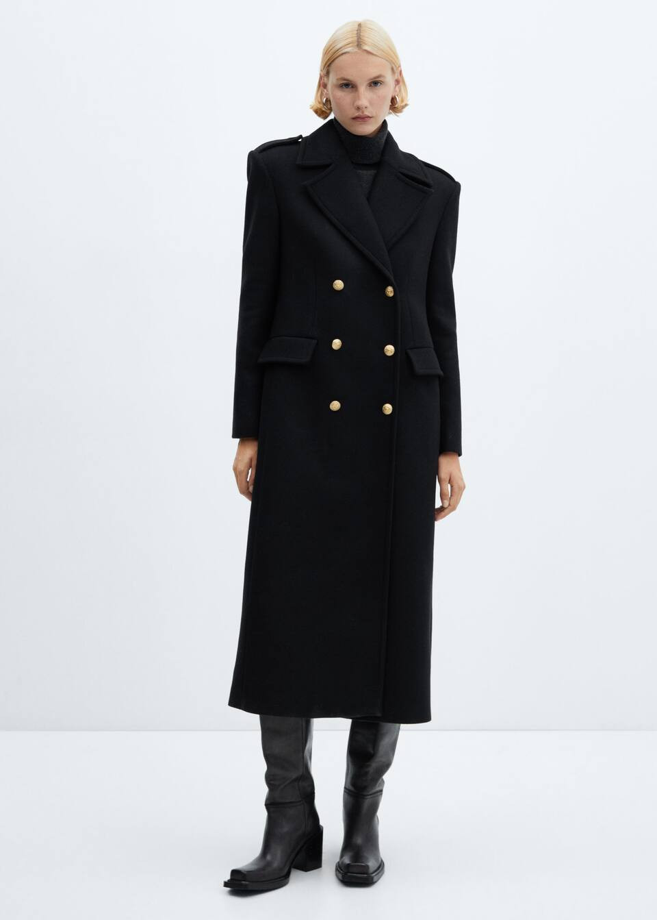 Double-breasted wool coat -  Women | Mango United Kingdom | MANGO (UK)