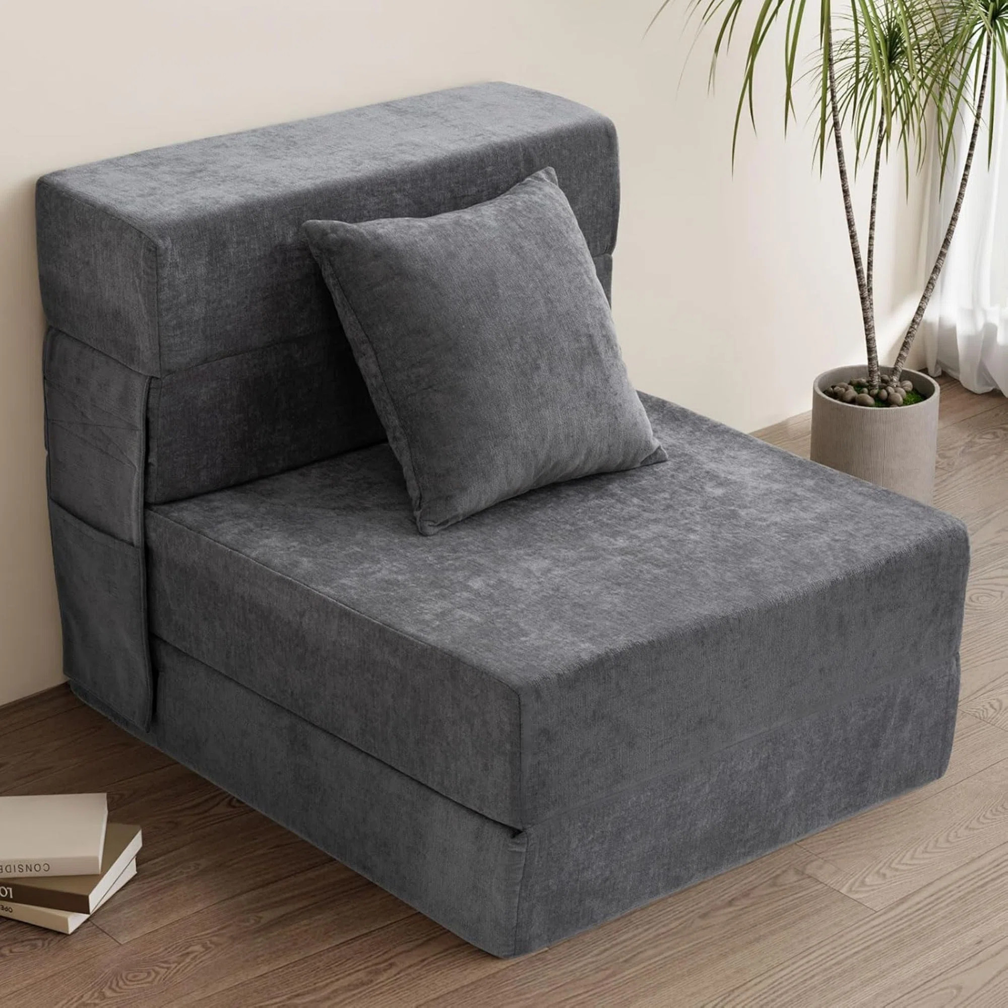 Folding Sofa Bed - Convertible Sleeper Chair With Pillow, Fold Out Couch, Memory Foam Floor Mattress, Futon Couch, Lazy Sofa For Living Room/Dorm/Gues | Wayfair North America