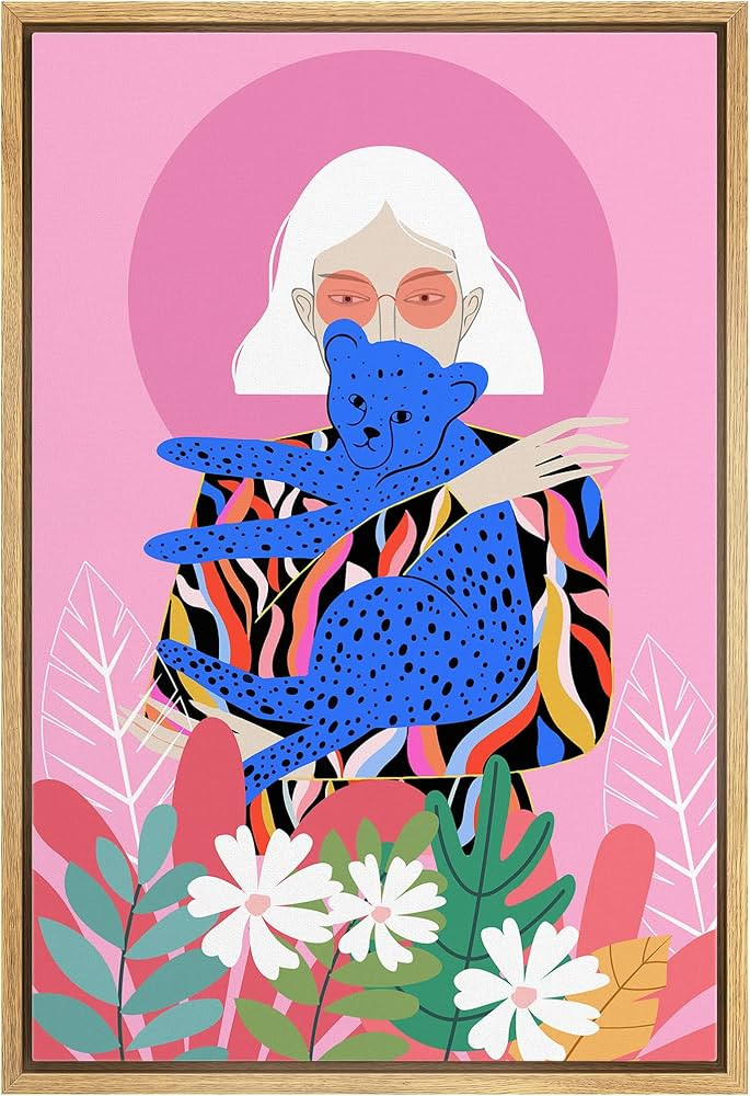 IDEA4WALL Framed Canvas Print Wall Art Preppy Room Decor Baby Jungle Flower Cheetah Teen Girls Wa... | Amazon (US)