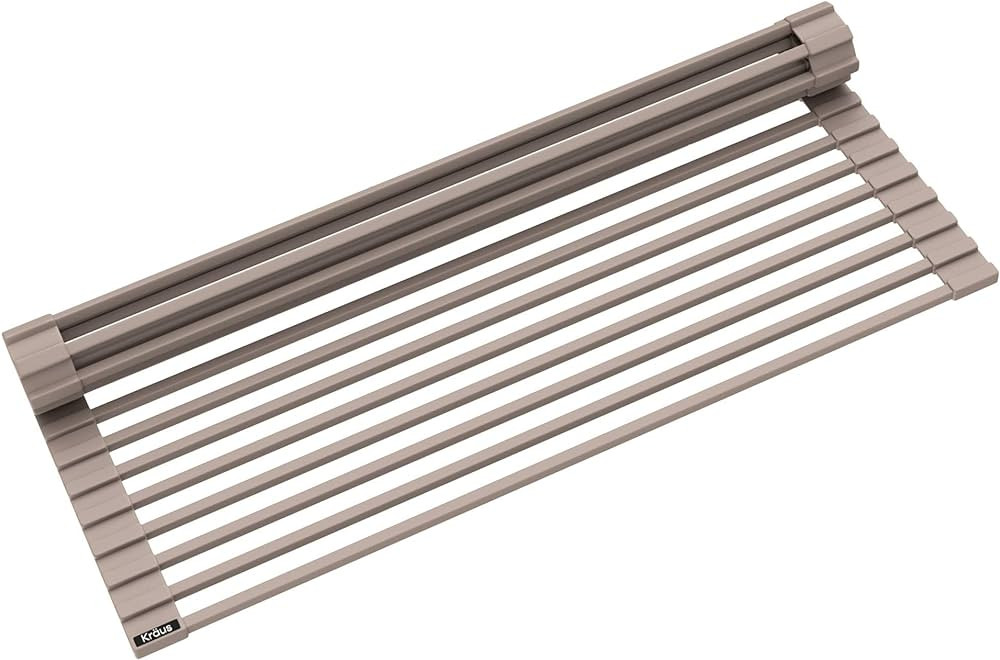 Kraus KRM-10BR Kore Multipurpose Over-Sink Roll-Up Dish Drying Rack, 21 Inch-Regular, Brown | Amazon (US)