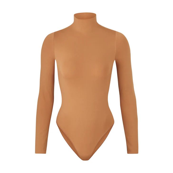 ESSENTIAL MOCK NECK LONG SLEEVE BODYSUIT | SKIMS (US)