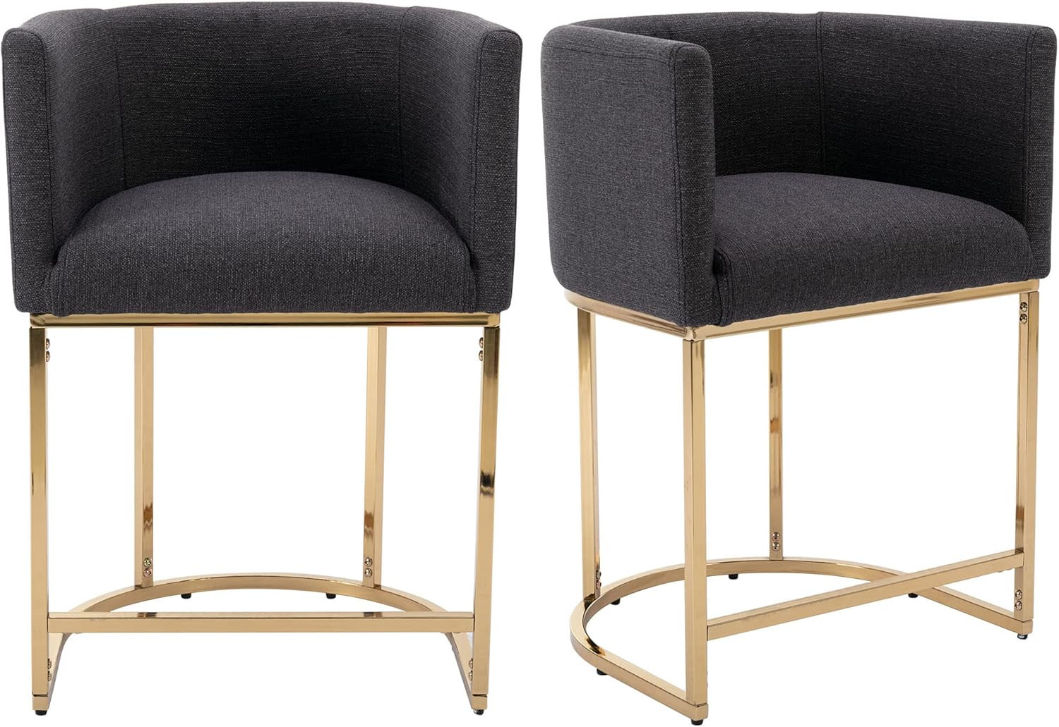 Vescasa 24" H Counter Height Bar Stools with Barrel Back and Arms, 4.5" H Upholstered Seat Cushio... | Amazon (US)