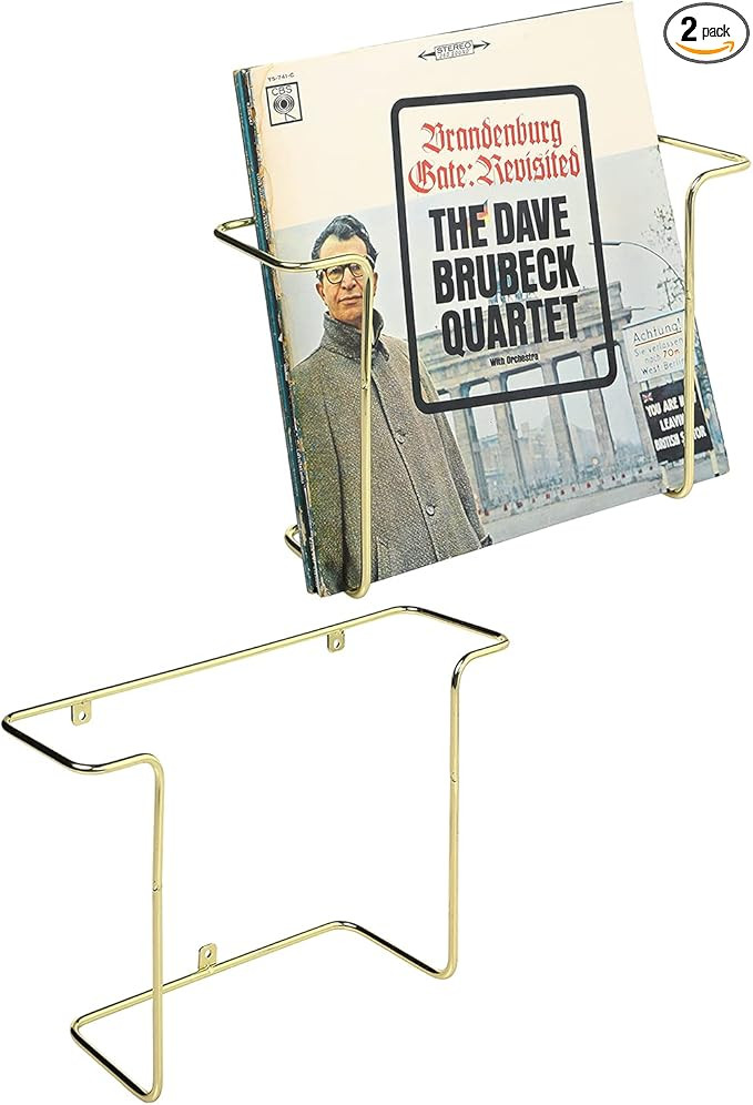 MyGift Modern Metal Wire Wall Mounted Vinyl Records Storage Racks, Hanging LP Record Holders, Flo... | Amazon (US)