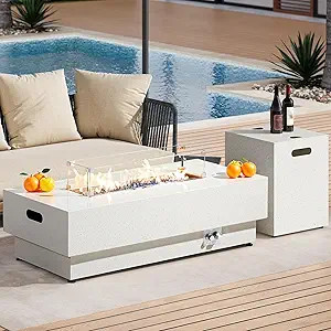 IRONCK 50-Inch Outdoor Propane Fire Pit Table w Tank Table, CSA Certified, Rectangular Patio Fire... | Amazon (US)