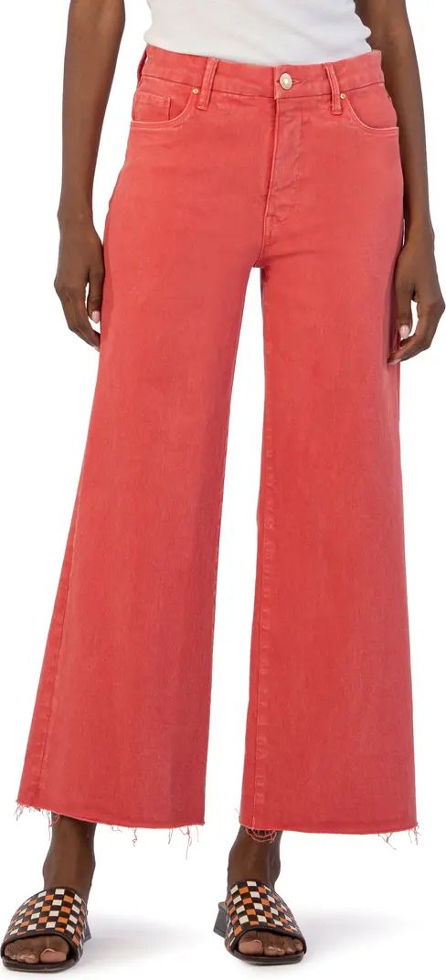 KUT from the Kloth Meg Fab Ab Raw Hem High Waist Ankle Wide Leg Jeans | Nordstrom | Nordstrom