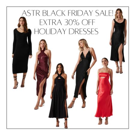 ASTR Black Friday sale! Extra 30% off these holiday dress picks! How cute are these dresses for Holiday parties! 
#holidaypartyinspo #holidaydress
#christmaspartydress #eveningwearsale #eveningdress #eventdress #weddingguestdress 

#LTKstyletip #LTKHoliday #LTKCyberWeek