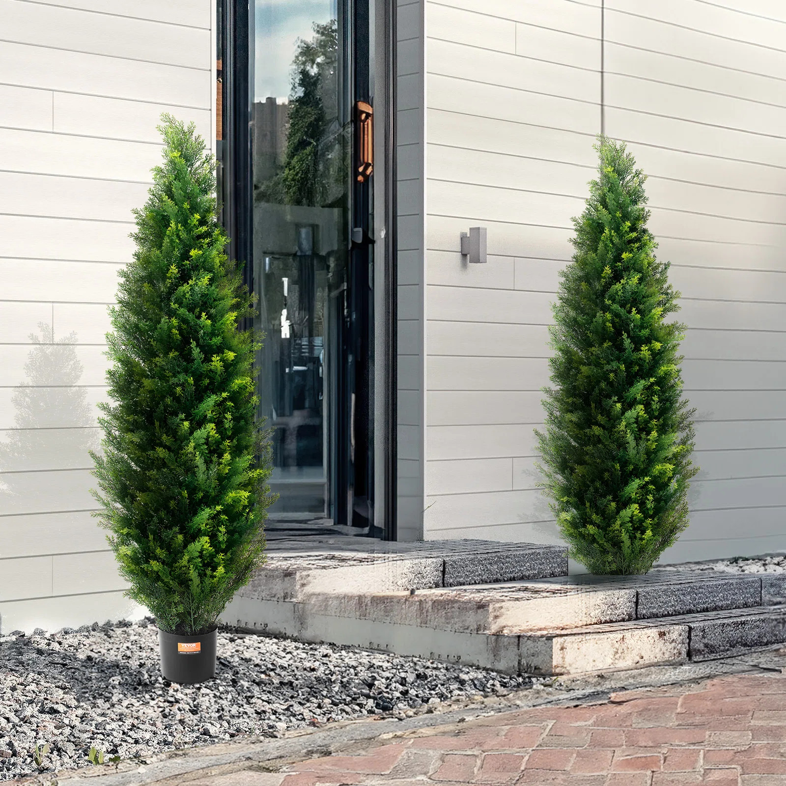 2 Pack Artificial Cedar Topiary Tree Faux Plant UV Decor In/Outdoor | Wayfair North America