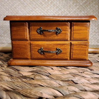 Vintage Retro Wooden Wood Jewelry Box Drawers Mid-century Modern MCM Farmhouse | eBay US