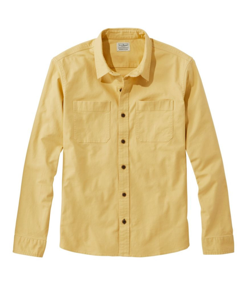 Men's BeanFlex Twill Shirt, Slightly Fitted Untucked Fit, Long-Sleeve Buff Yellow XXXL, Cotton Blend L.L.Bean | L.L. Bean