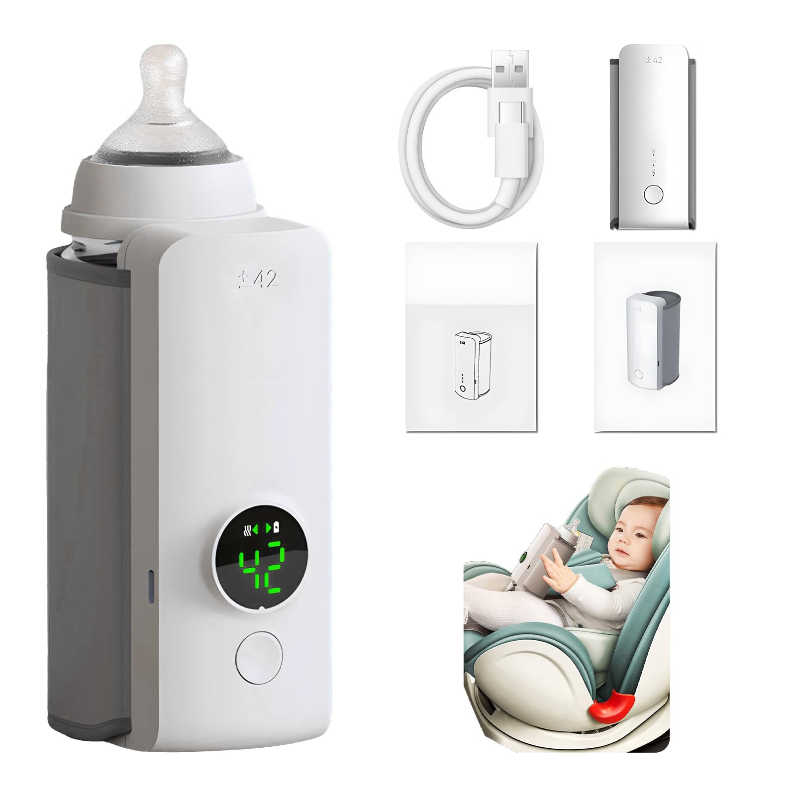 Portable Bottle Warmer for Travel, Fast Heating - Travel Bottle Warmer with Battery-Powered Tempe... | Amazon (US)