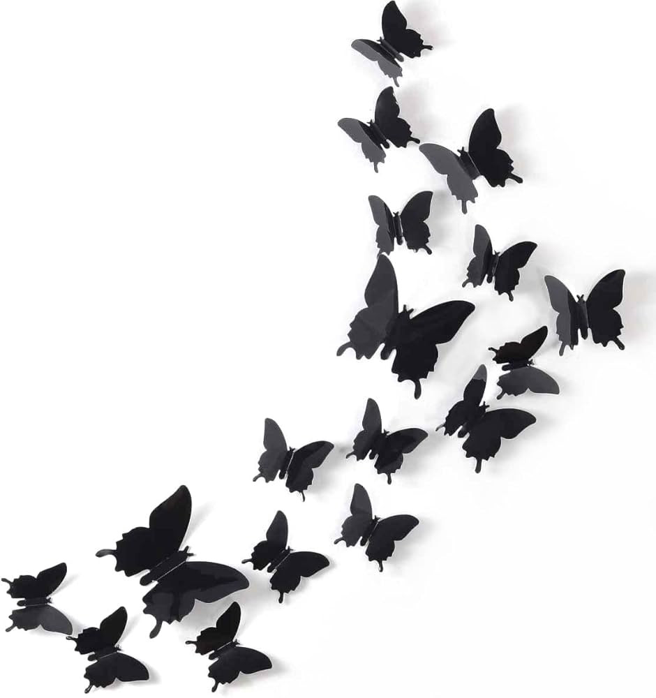 24pcs 3D Butterfly Removable Mural Stickers Wall Stickers Decal for Halloween Home and Room Decor... | Amazon (US)