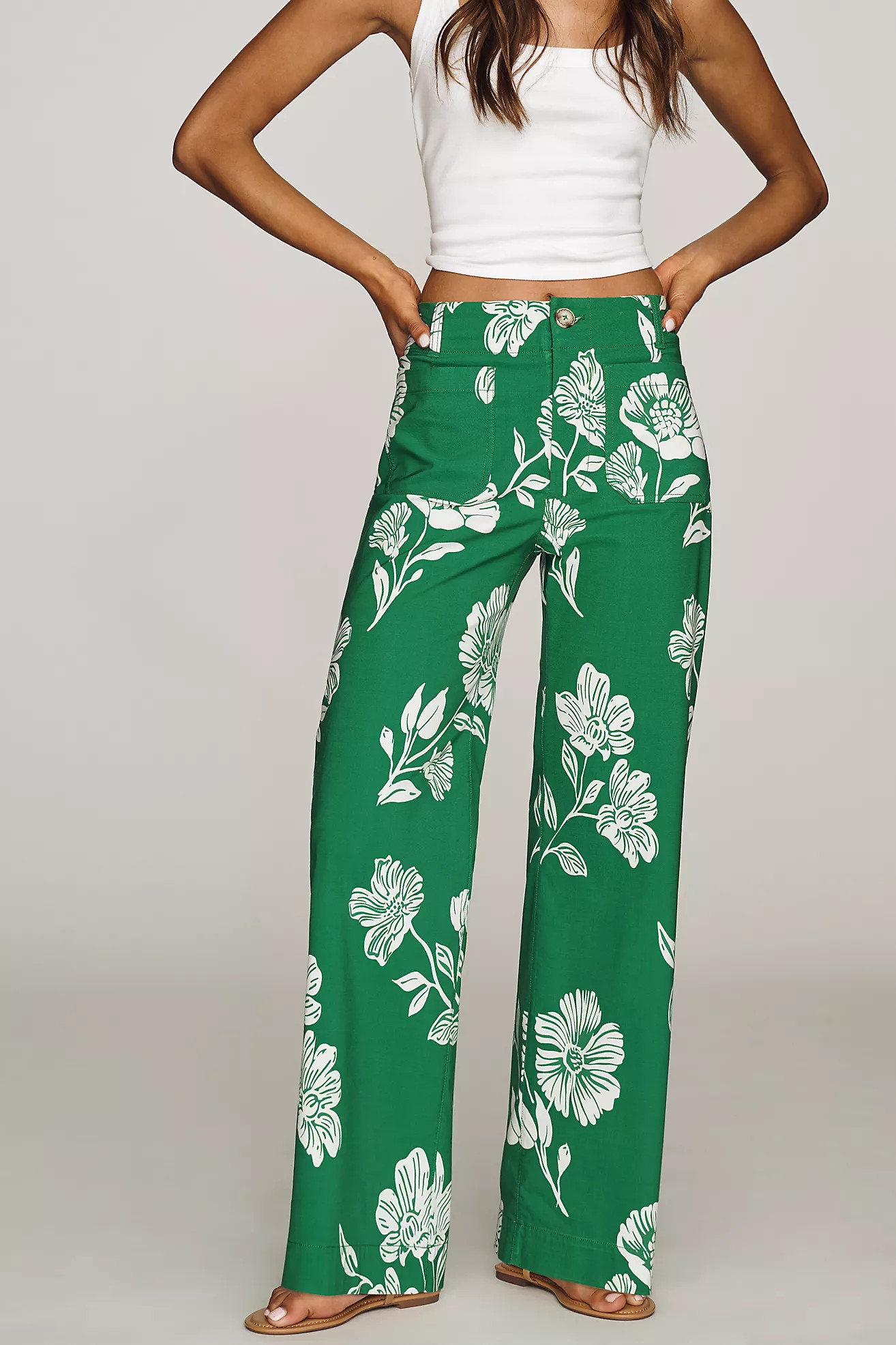 Maeve Colette High-Rise Wide-Leg Full-Length Pants | Anthropologie (US)