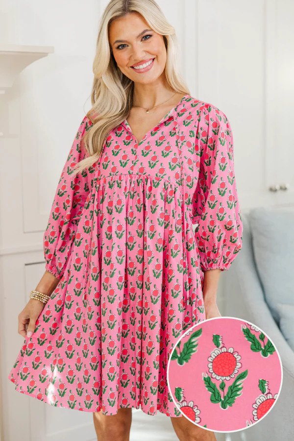 NURSING COLLECTION: It's All True Fuchsia Medallion Dress | The Mint Julep Boutique