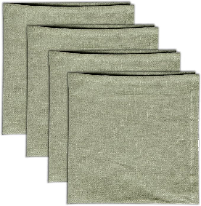 Linendo 100% Pure Linen Napkins 20 x 20 Inch Sea Green - Set of 4 Pack Oversized Dinner Table Clo... | Amazon (US)