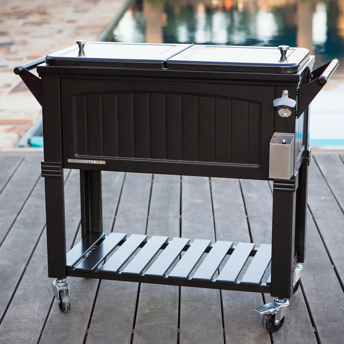Permasteel Party Cooler With Divider, Spacious 80-Qt Capacity, Chills 36Hrs, Serving Tray, Rollin... | Wayfair North America