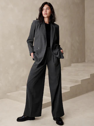 Wide-Leg Flannel Trouser | Banana Republic Factory
