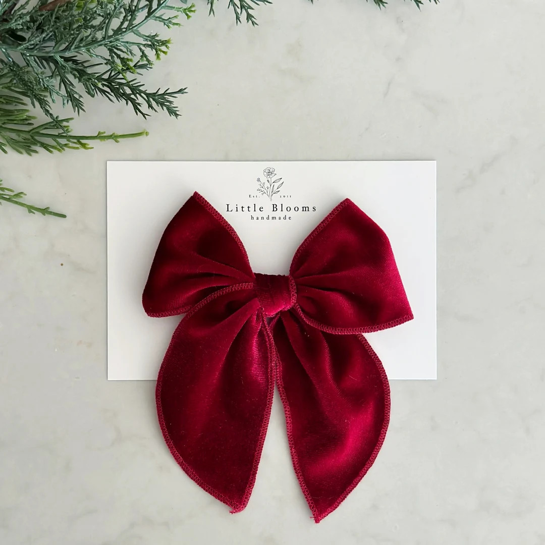Velvet Bow Hair Clip Christmas Fable Bow - Etsy Croatia | Etsy (EU)