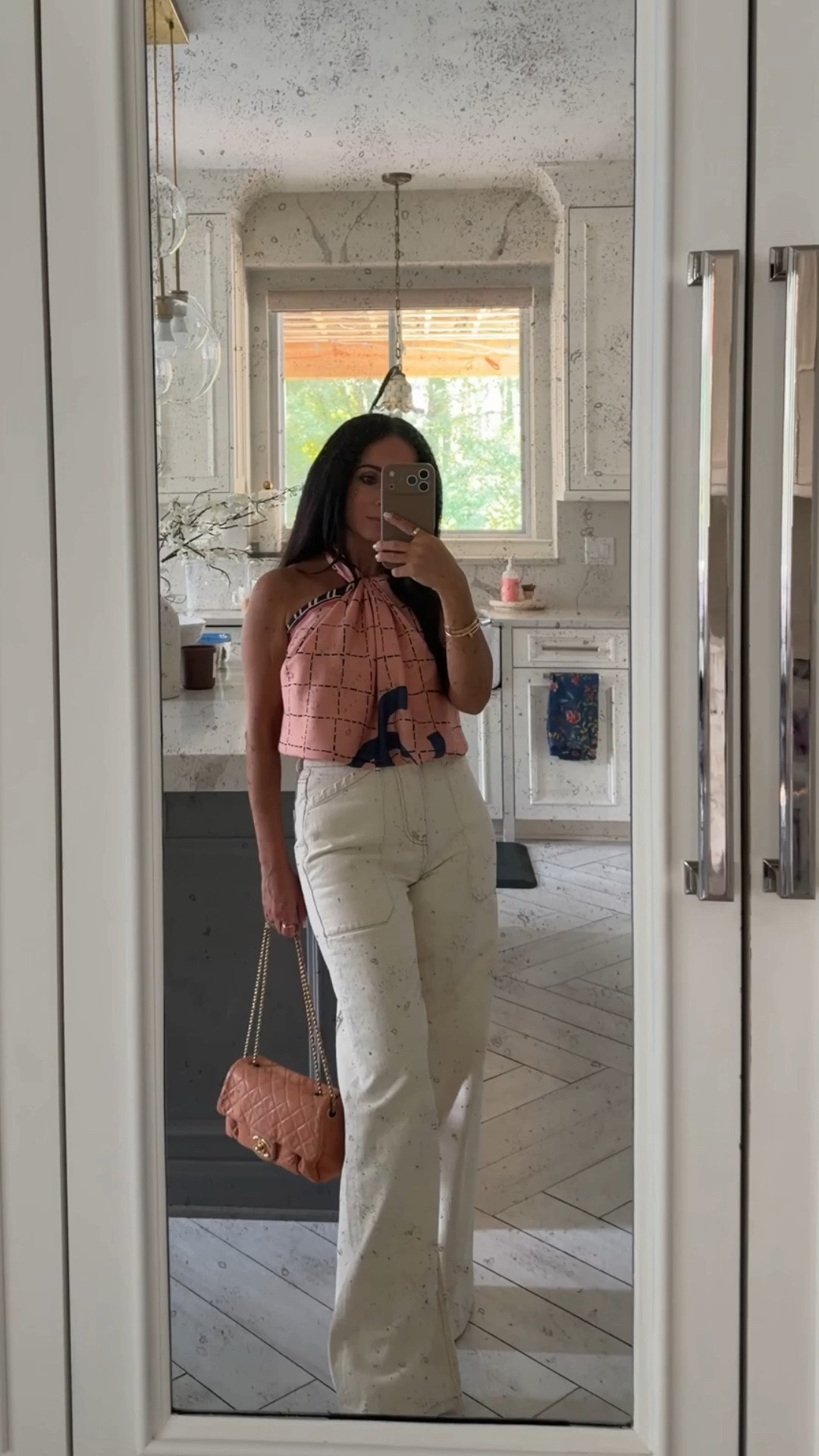 Yesterday look 
Wore a Chanel scarf as a top and these jeans I’ve been loving lately! 

Jean size: xs 
To create the top you need a 35in/90cm scarf 

Rita Salmo | Chanel | ba&sh | bash jeans | petite fashion | fashion hacks | scarf hack

#LTKOver40 #LTKPetite