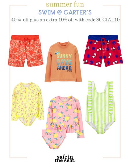 Baby, kids, and toddler swim on sale at Carter’s!!! 

Summer | swim wear | kids 

#LTKkids #LTKbaby #LTKsalealert