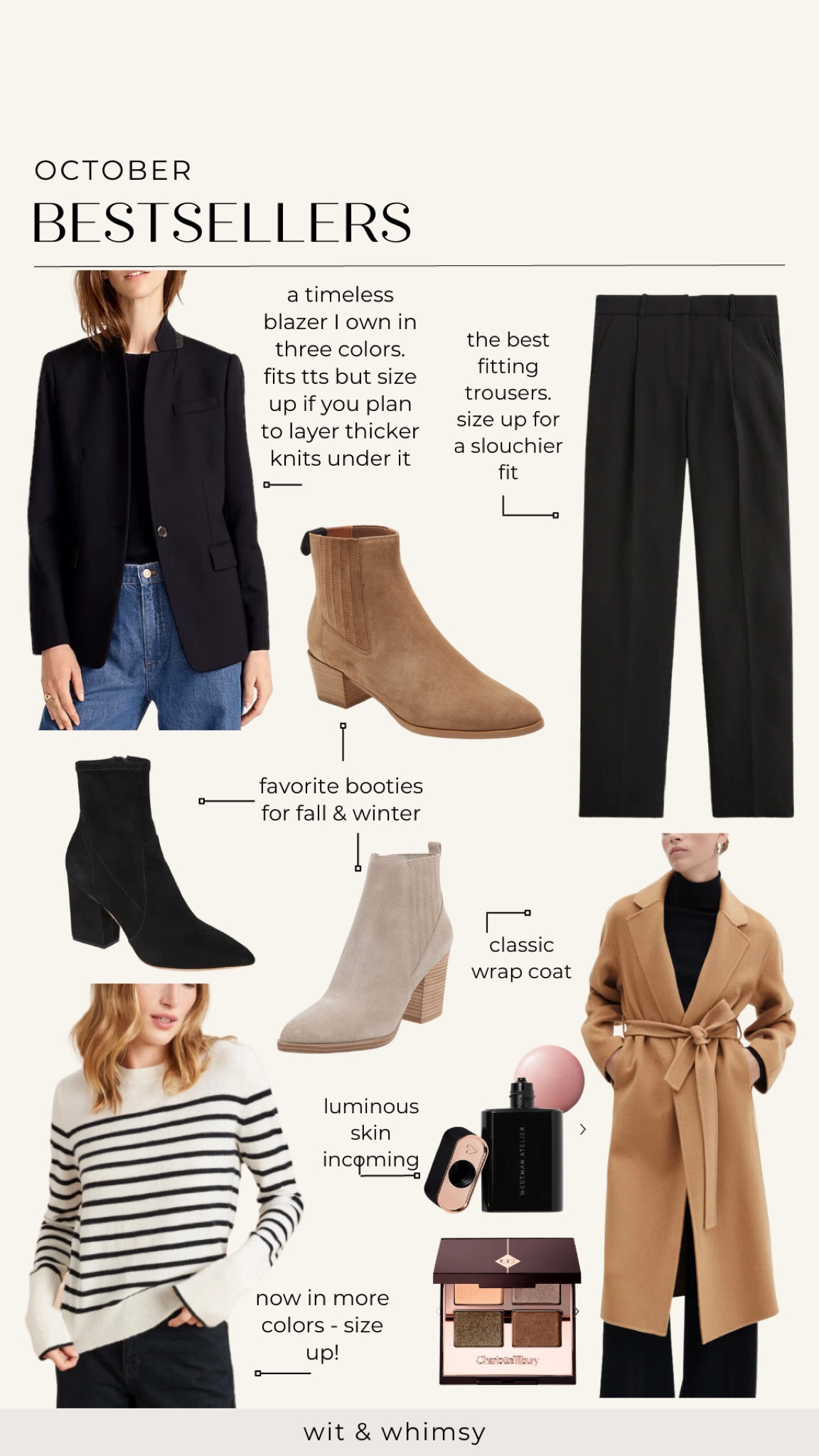 October bestsellers! Fall boots ankle boots blazer trousers wrap coat striped sweater makeup 

#LTKSeasonal