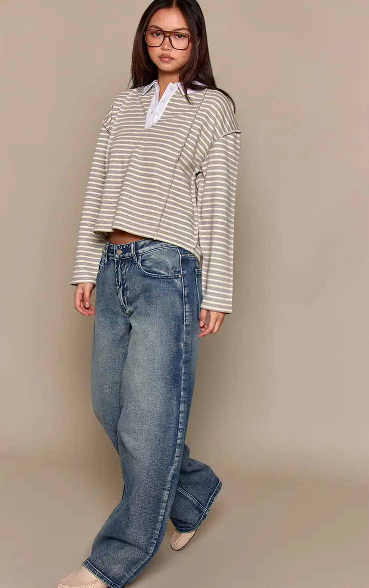 Vintage Low Rise Barrel Jeans | PrettyLittleThing UK