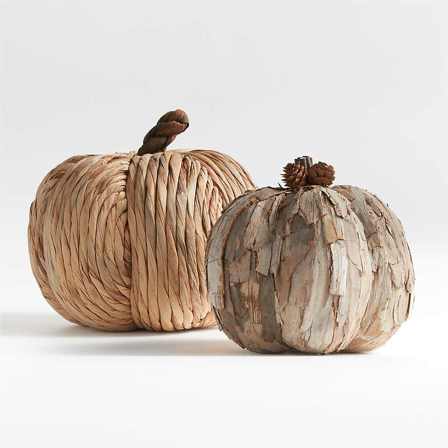 Large Corn Husk Pumpkin + Reviews | Crate & Barrel | Crate & Barrel