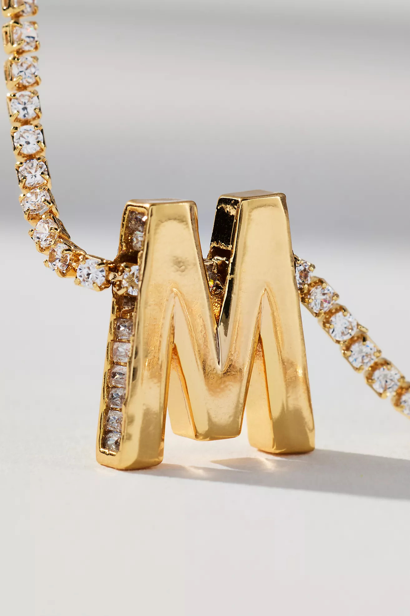 Large Crystal Monogram Necklace | Anthropologie (US)