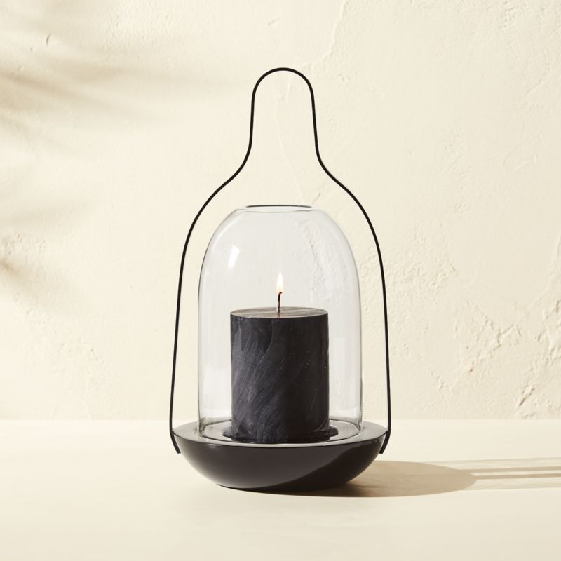 Anwar Black Metal Outdoor Lantern 7" | CB2 | CB2