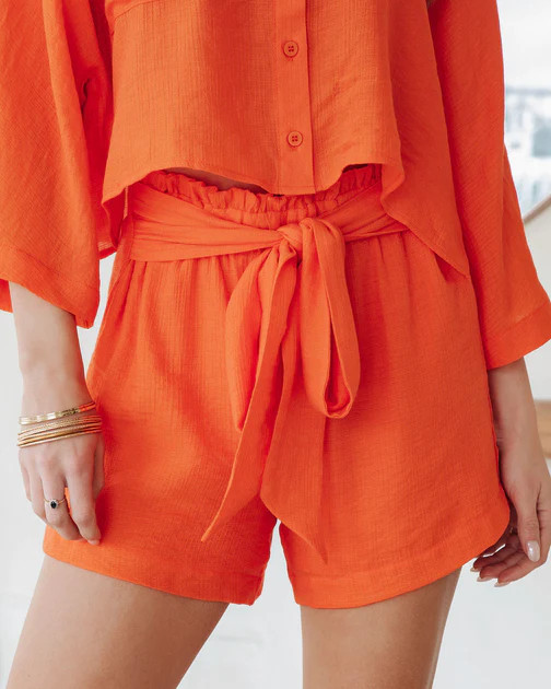 Amazonia High Waisted Shorts - Orange | VICI