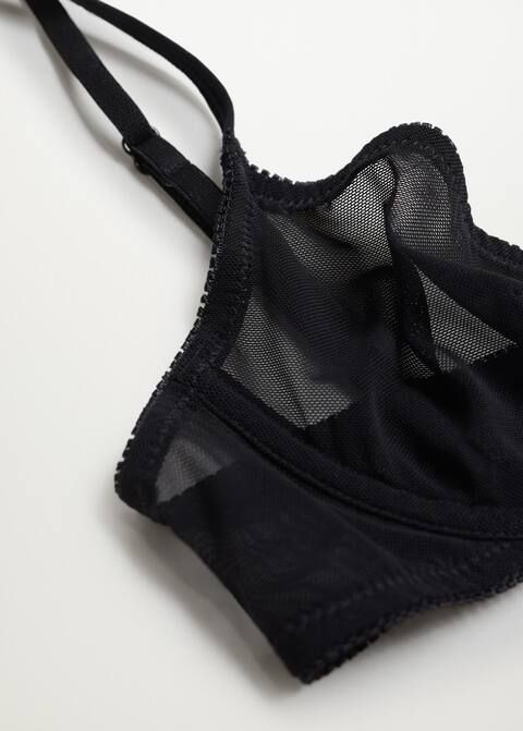 Semi-sheer bra | MANGO (UK)