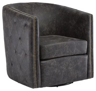 Signature Design by Ashley Brentlow Accent Swivel Chair, Distressed Black | Walmart (US)