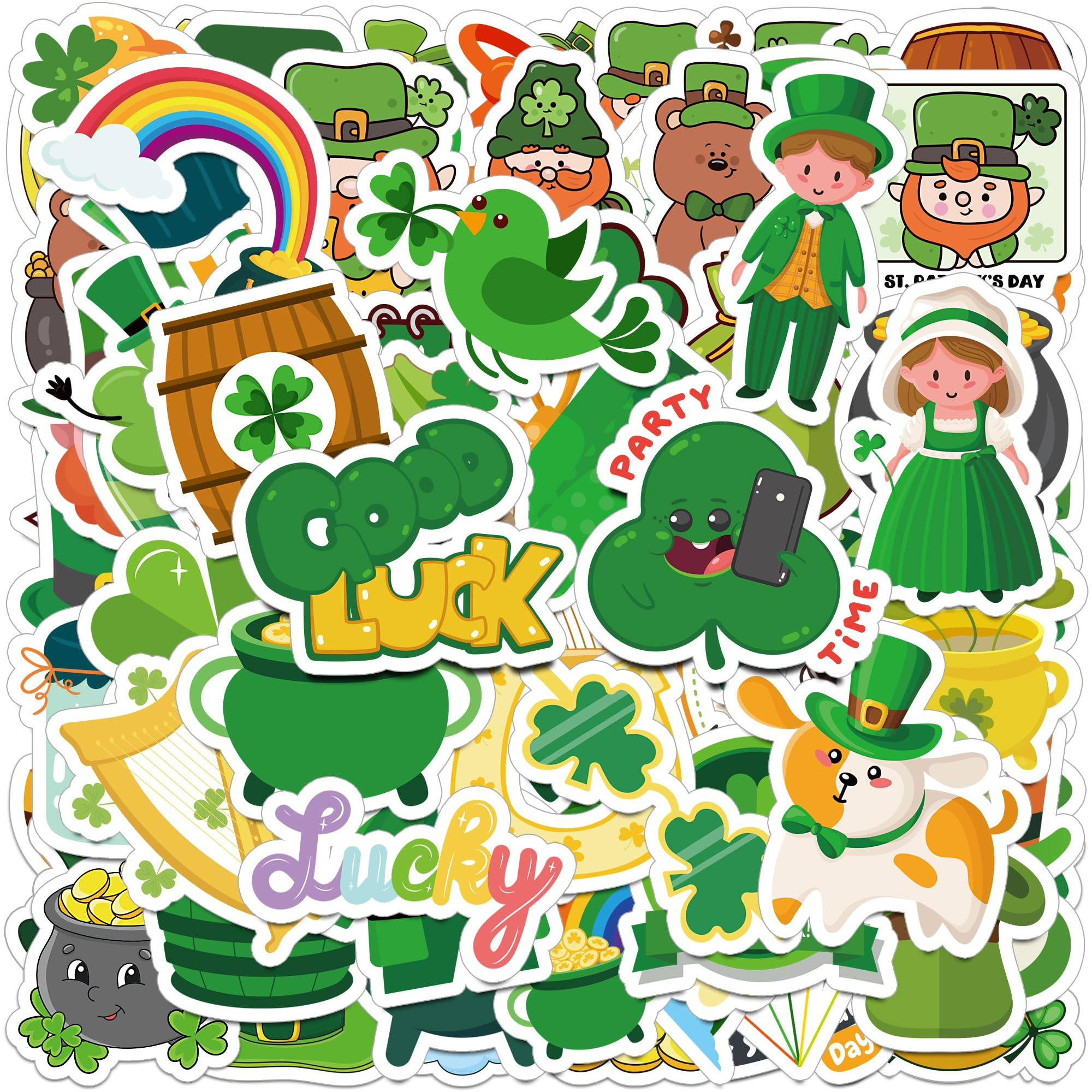 St Patricks Day Stickers for Kids - St Patricks Day Accessories - 100Pcs Shamrock Stickers,St. Pa... | Amazon (US)