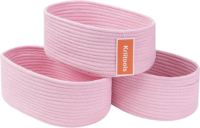 Kriitools Cute Baskets for Shelf Storage Small Woven Basket to Store and Organize Daily Items/Dur... | Amazon (US)