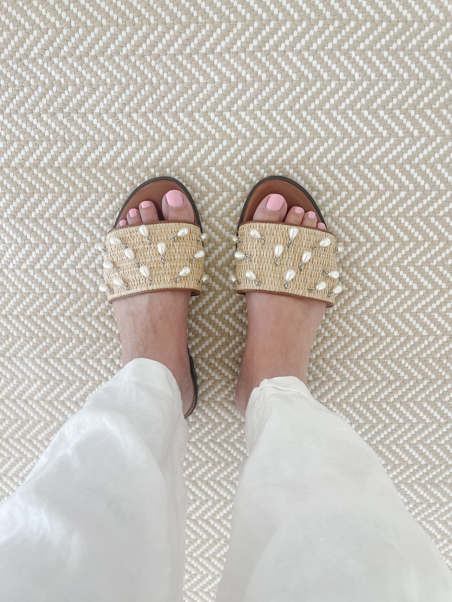 Summer slides with pearl details - I guarantee I’ll be wearing these all summer long! 

#LTKmidsize #LTKshoecrush #LTKover40