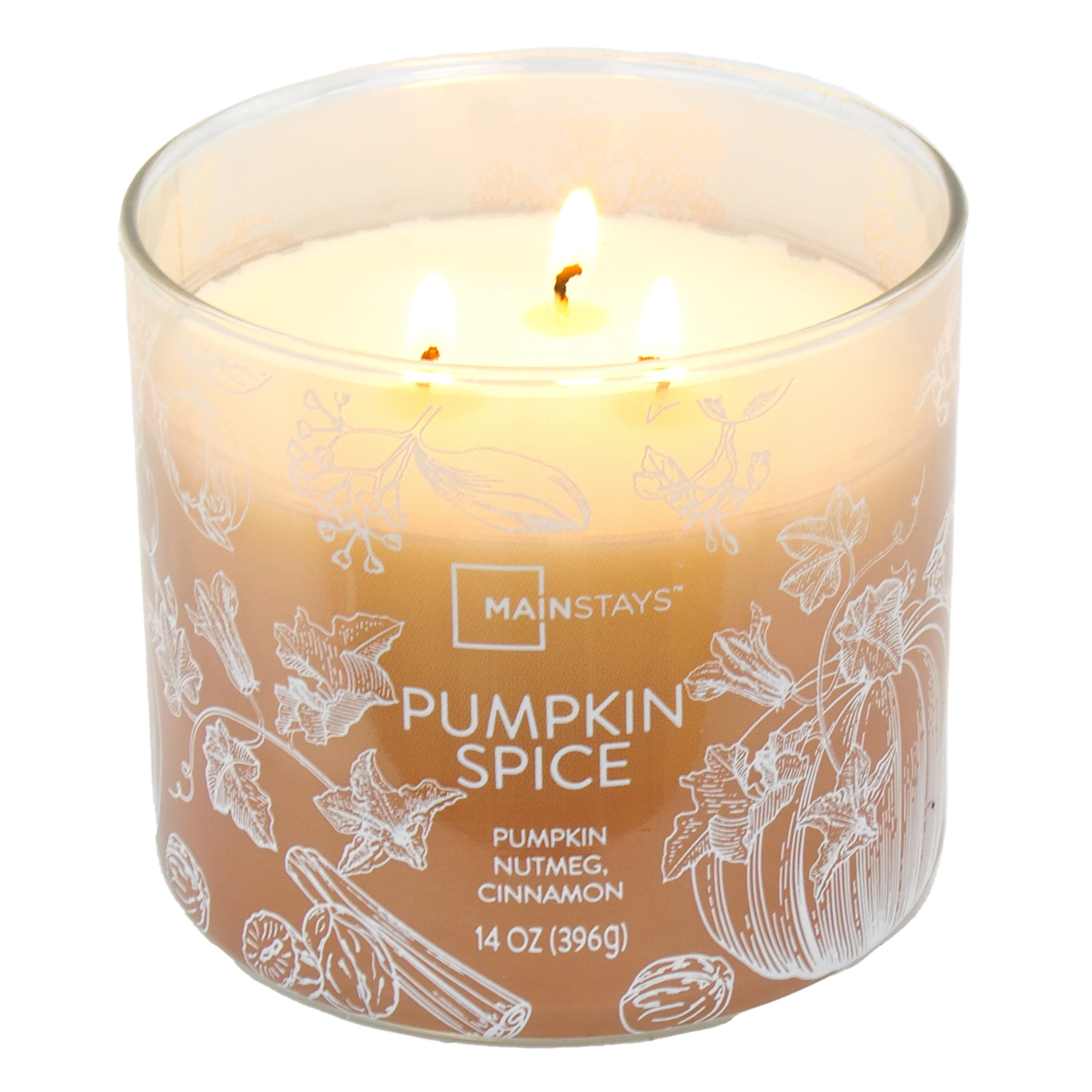 Mainstays 3-Wick Ombre Wrap Warm Apple Pie Scented Candle 14 oz | Walmart (US)
