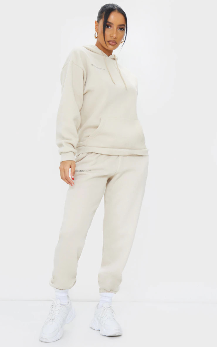 PRETTYLITTLETHING Logo Sand Est 2012 Joggers | PrettyLittleThing US