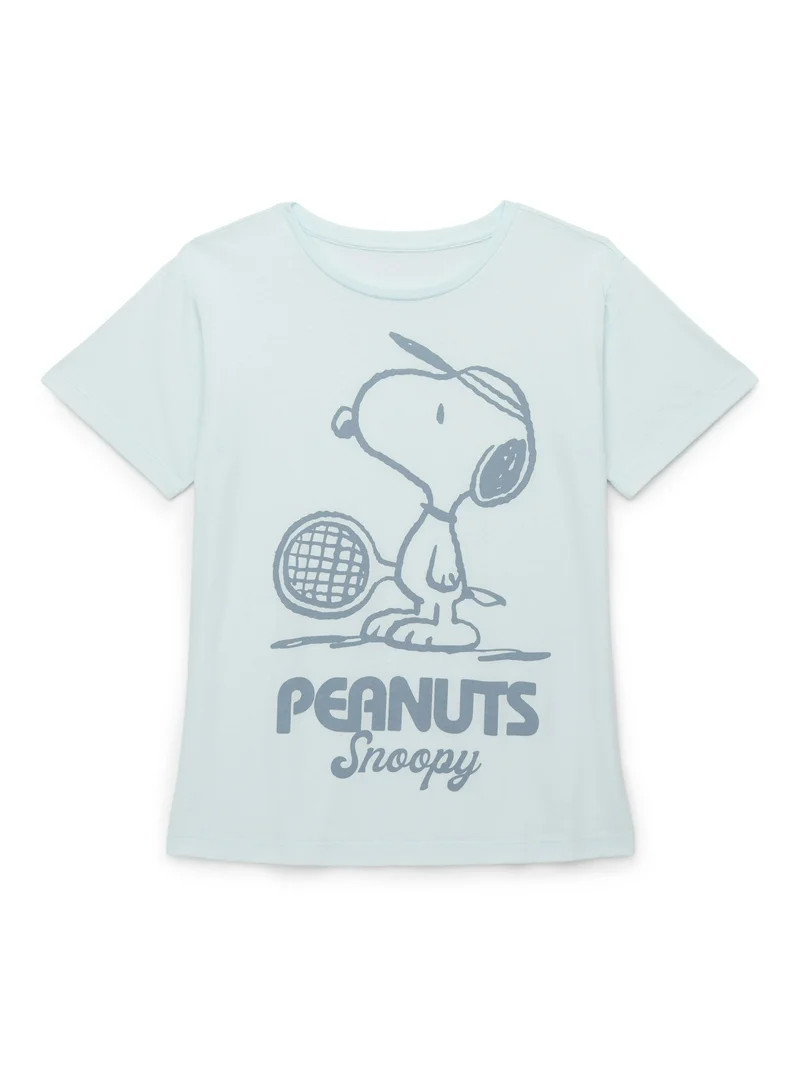 Peanuts Snoopy Girls Short Sleeve Graphic T-Shirt, Sizes 4-16 | Walmart (US)