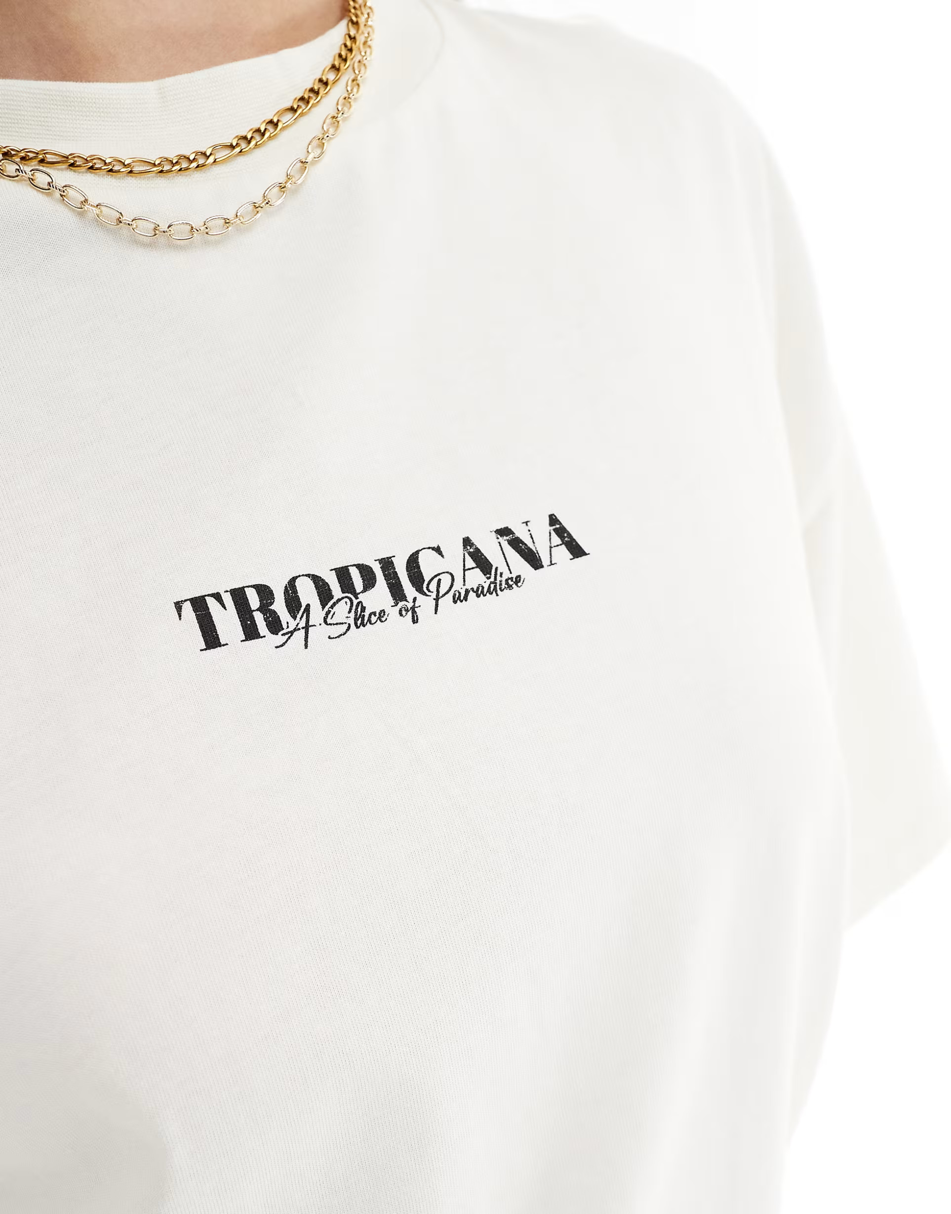 ASOS DESIGN boyfriend fit t-shirt with tropicana back graphic in cream | ASOS | ASOS (Global)