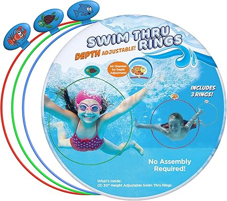 Water Sports Swim Thru Rings, Swimming Pool Toys for Summer Activities and Outdoor Games, Assorte... | Amazon (US)