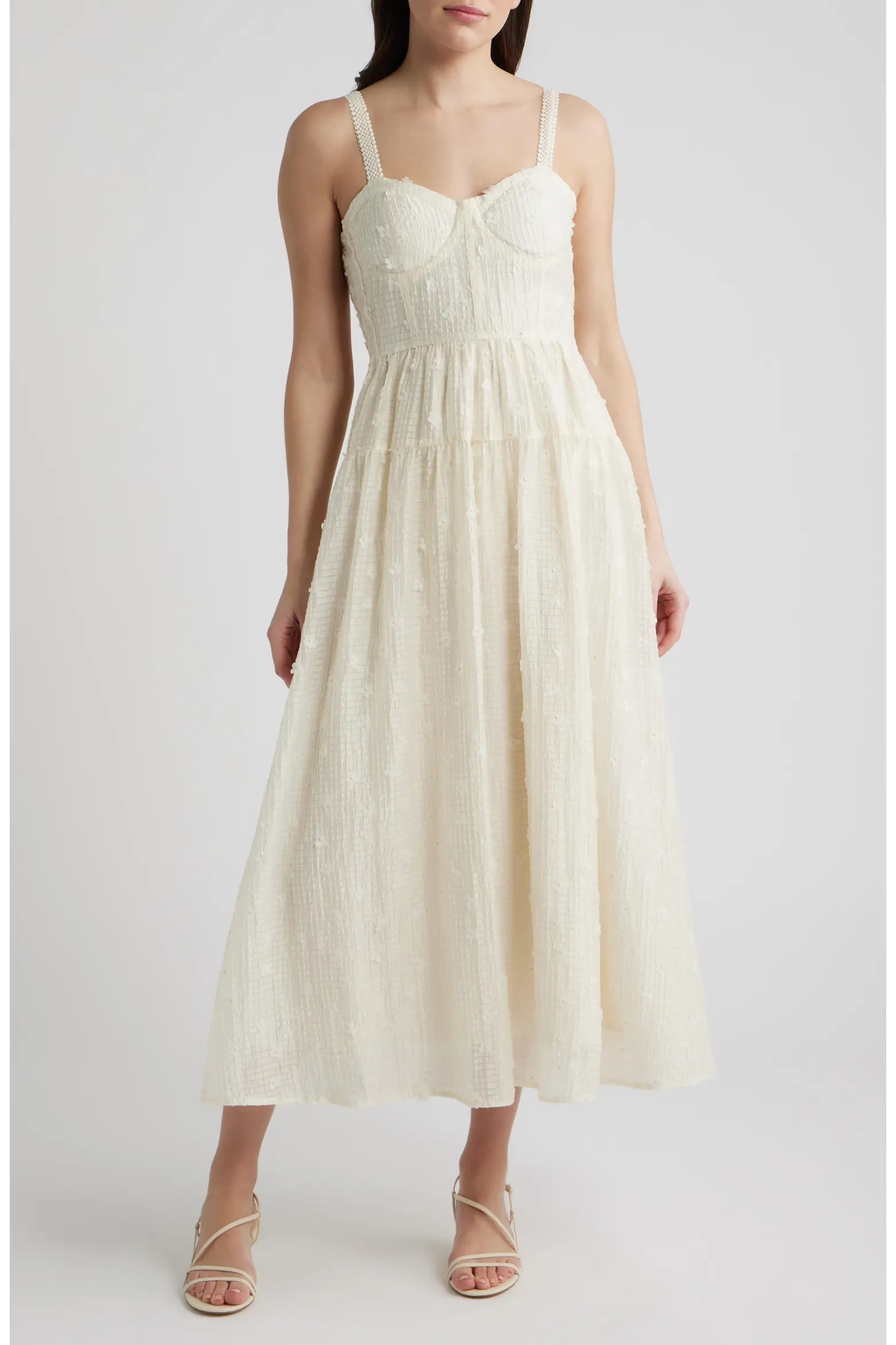 Floral Appliqué Midi Dress (Women) | Nordstrom | Nordstrom