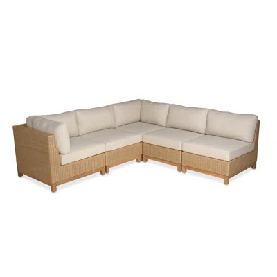 Savannah 5 Seat L-shape Sectional, Natural W/ Wheat Cushions | Perigold