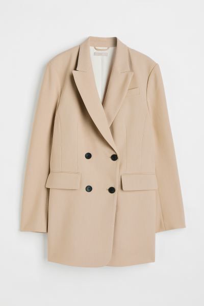 Zweireihiger Blazer - Beige - Ladies | H&M AT | H&M (DE, AT, CH, DK, NL, NO, FI)