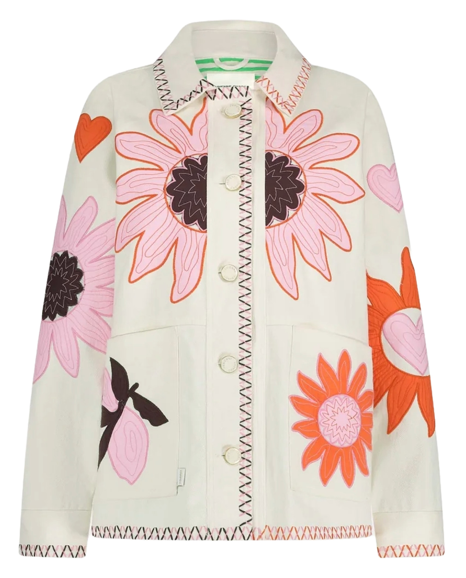 STRAIGHT-CUT PRINTED COTTON JACKET WARM WHITE FABIENNE CHAPOT - WOMEN | Place des Tendances | Place des tendances (FR)