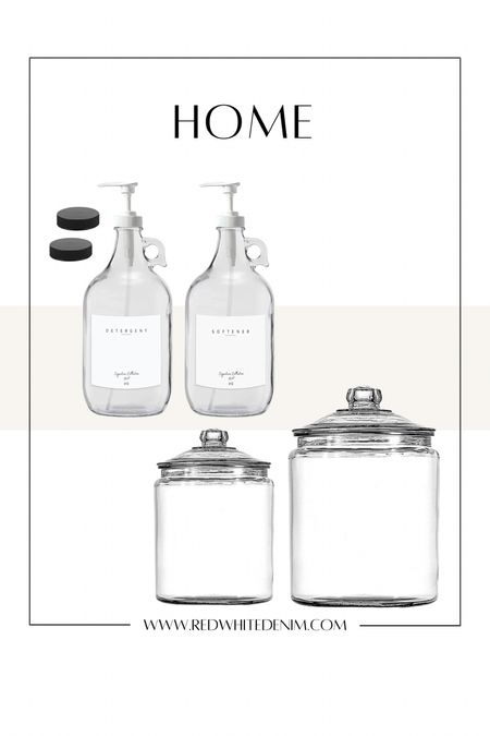 Laundry Room Storage Glass Jars Jugs Detergent Bleach Stain Remover Laundry Accessories Products 

#LTKhome