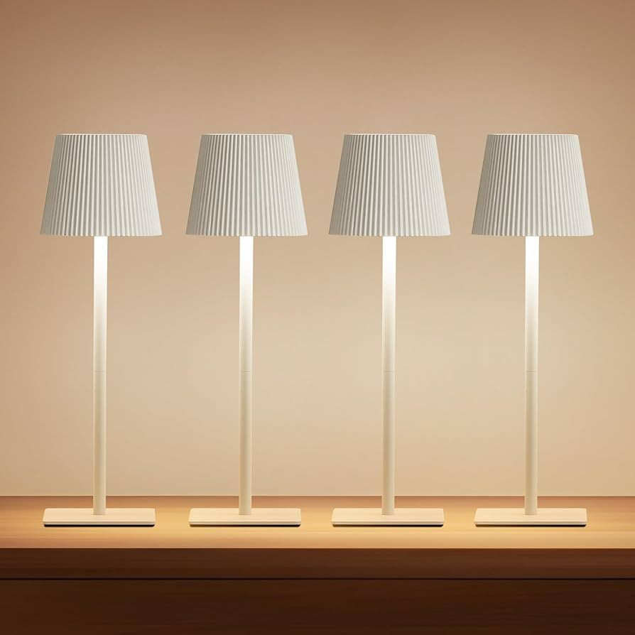 LUTEC 4 Pack Cordless Table Lamp,6000mAh Rechargeable Battery Operated Desk Lamp,Two Adjustable H... | Amazon (US)